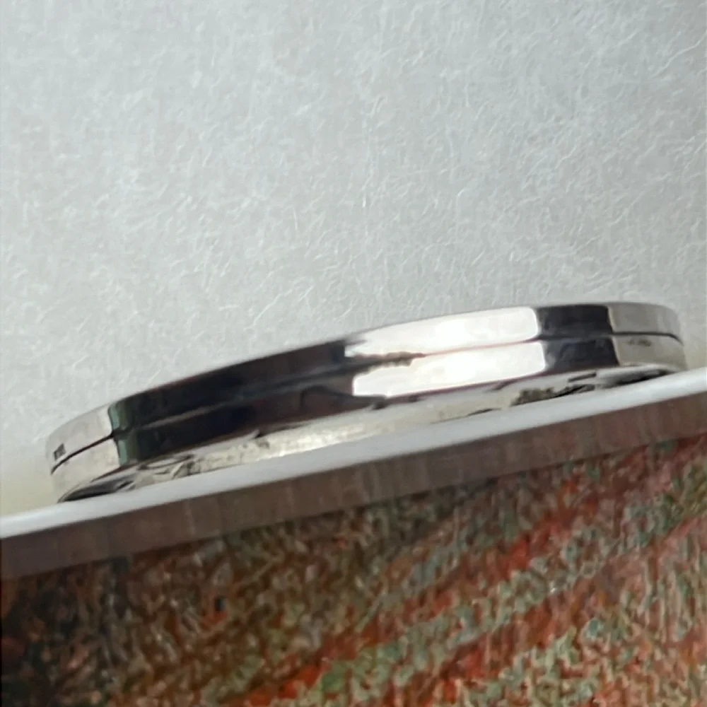 BVLGARI BVLGARI KEYRING silver 925 unisex minimalist logo Auth.